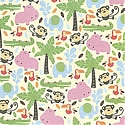DCWV Patterned Paper - Palms & Hippos with Glitter
