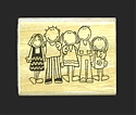 Wood-Mounted Stamp - 5 People